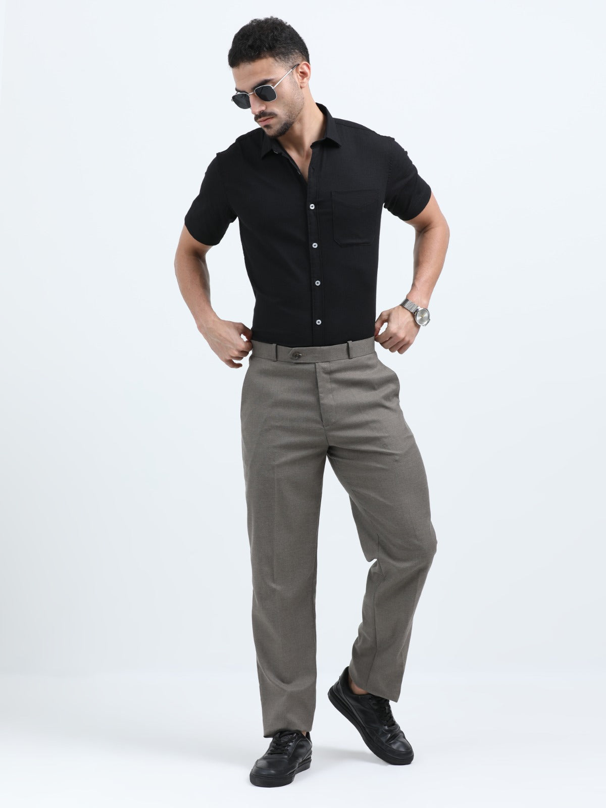 Men’s Black Short Sleeve Casual Shirt